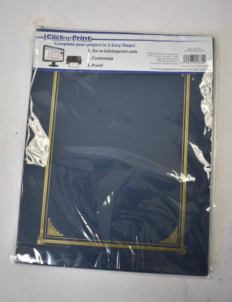 7 Geographics Document Covers 6 Pack Certificate Holders Navy Blue 8.5"x11"