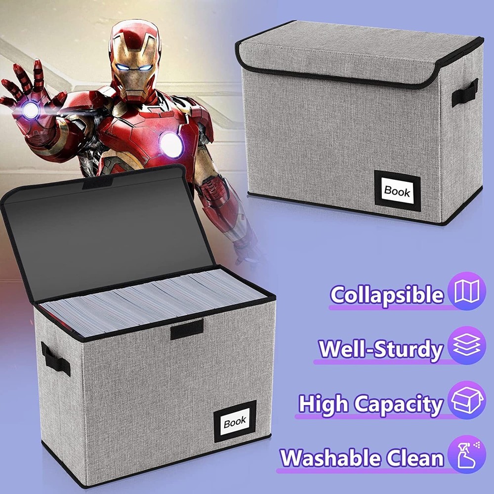 Comic Book Storage Comic Book Boxes Comic Short Box Holder Grey Organizer NEW