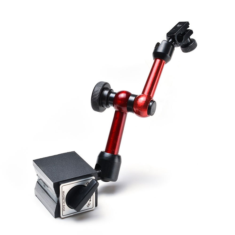 ® 3-Joint Red Adjustable Magnetic Base Holder for Digital Dial Indicator