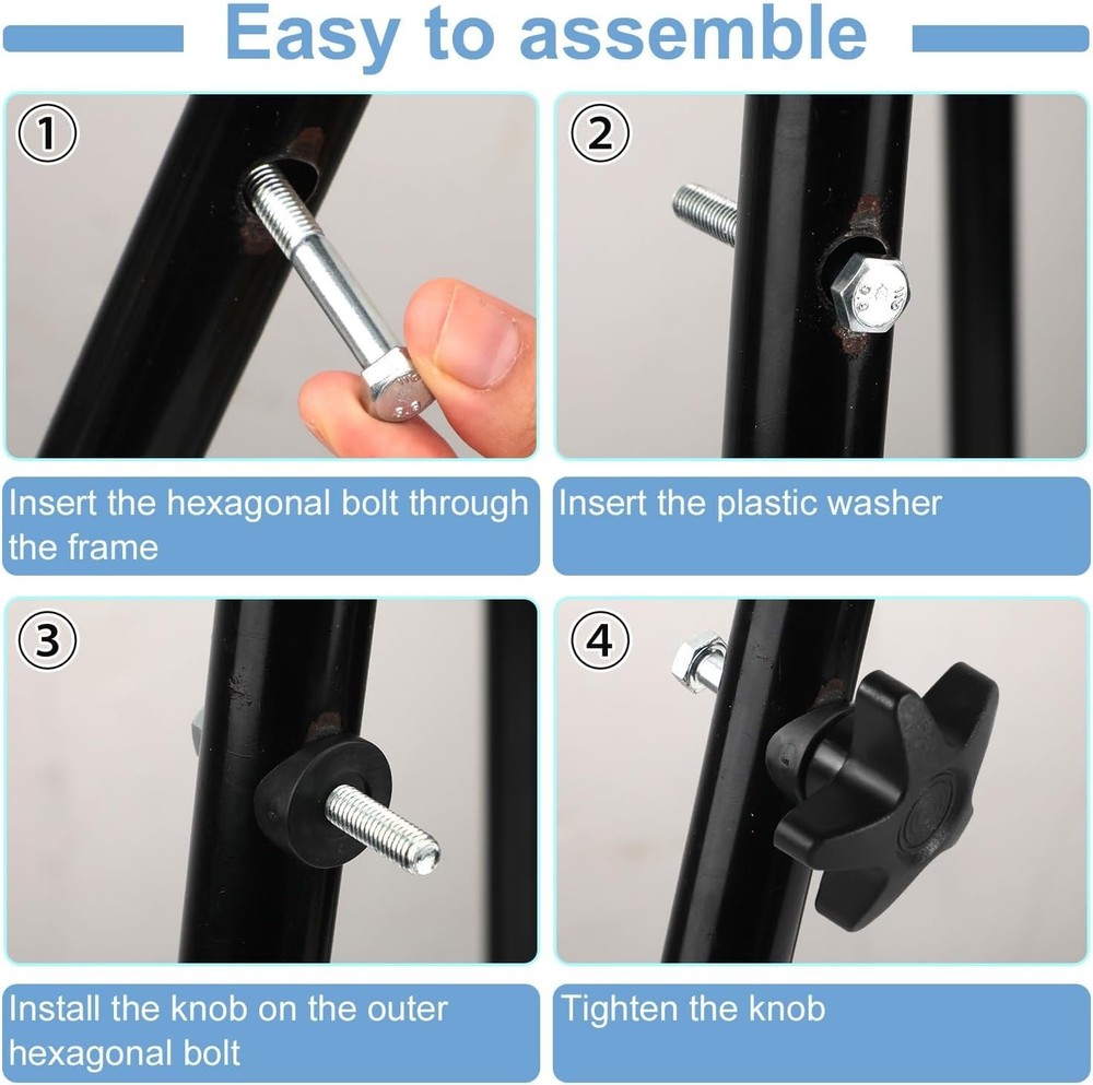 2 Sets of Universal Rollator Walker Replacement Knobs - Durable Black Plastic