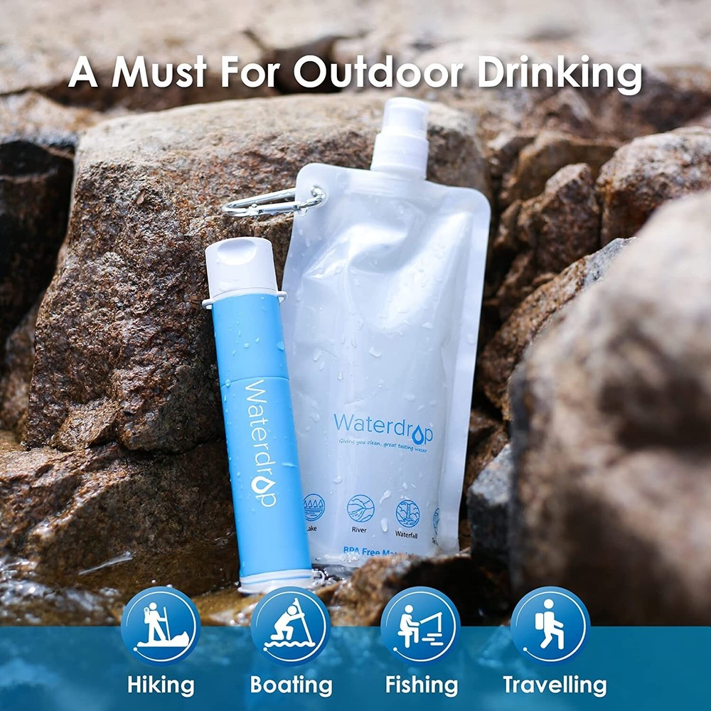 Waterdrop Gravity Water Filter Straw, Camping Water Filtration System
