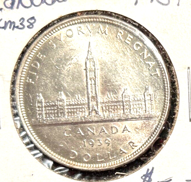 Canada 1939 silver dollar KM 38 BU