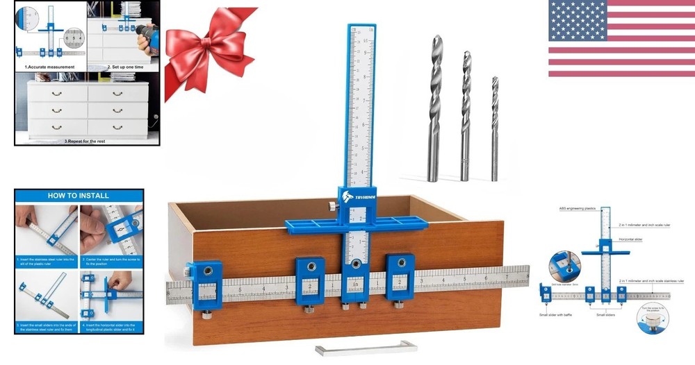 Versatile Cabinet Template Tool - Efficient Guide for Handles & Pulls Placement