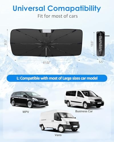 Car Windshield Sun Shade Umbrella, Sunshade for Car Windshield Foldable Cover