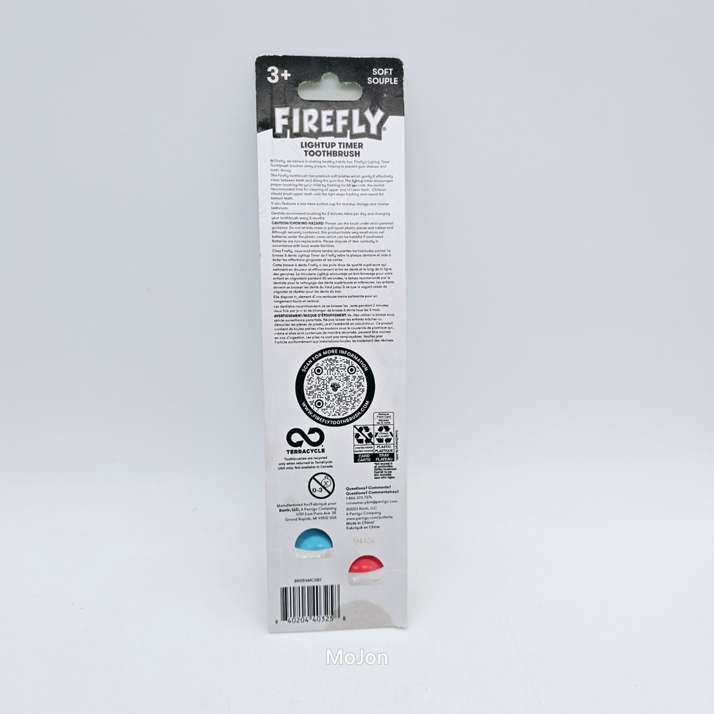 Firefly Kid Toothbrush Lightup Timer Blue & Red, 2 Count