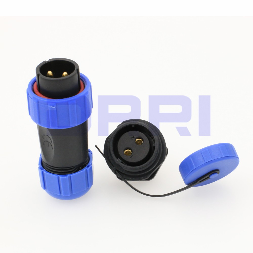 SP21 Waterproof 2 Pin Circular Cable Plug Socket Connector Panel Mount IP68