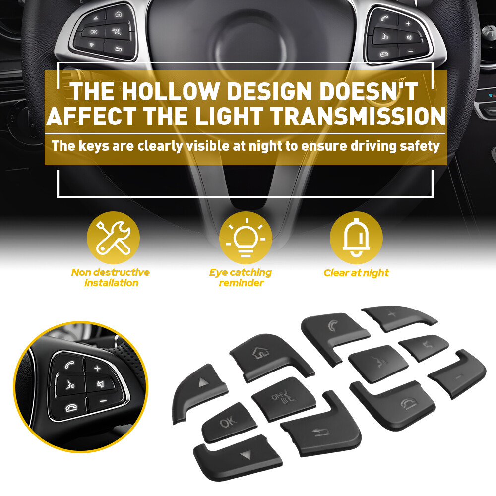 Steering Multi-Function Wheel Button Cover Fit Mercedes-Benz C300 2015-2017