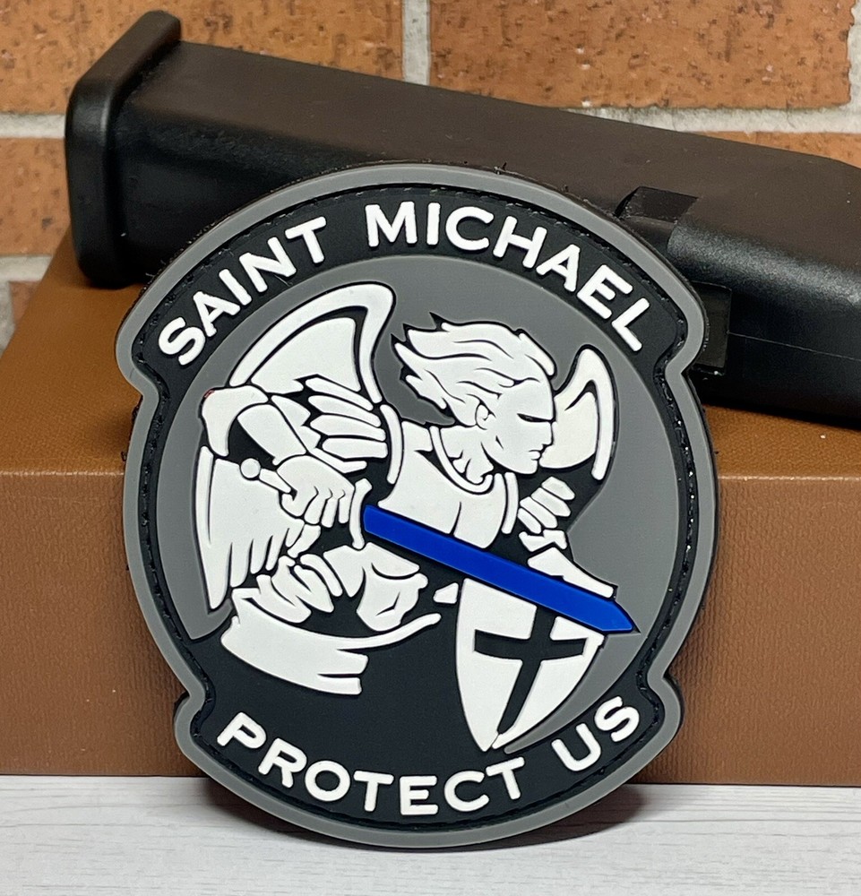 PVC Tactical Morale Patch - Saint Michael Patch - Hook Backed Military Gun Patch