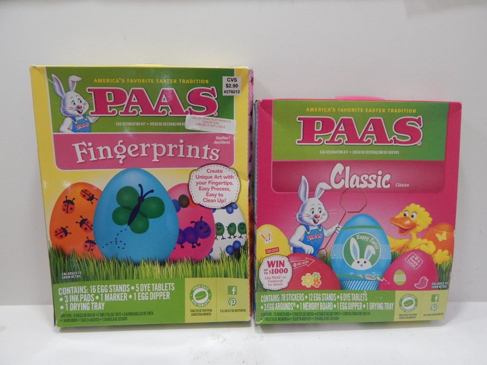 Lot of  Easter Egg PAAS Kits Classic & Fingerprints