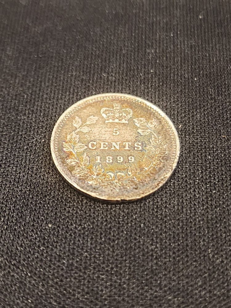 1899 Canada 5 Cents Silver Coin