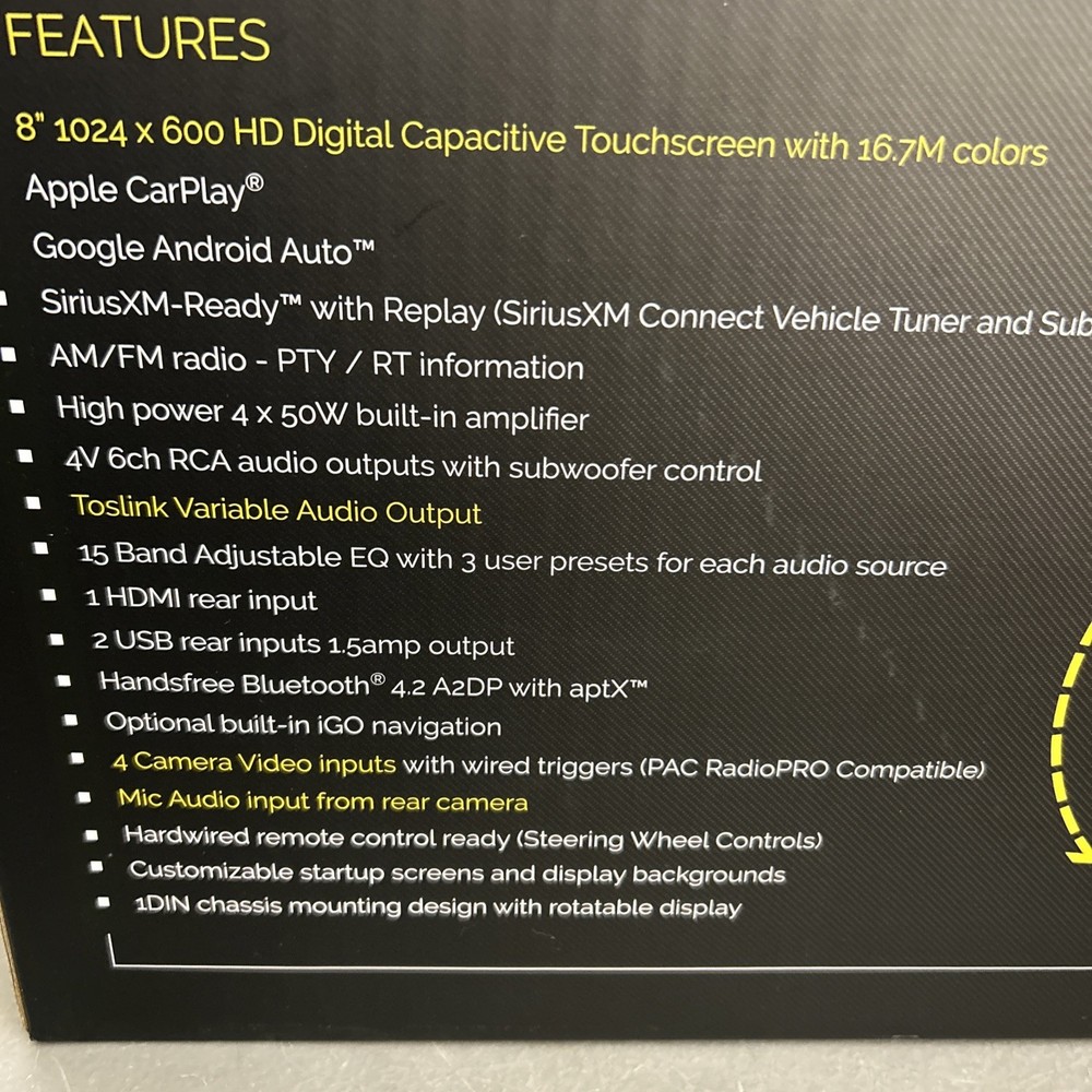 Stinger ELEV8 UN-1880 8" Touchscreen Multimedia Receiver/ Display System