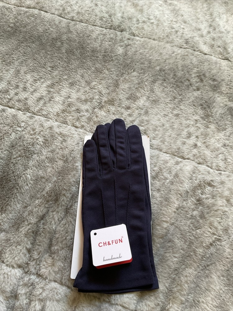 CH & FUN hand Made Gloves Color Navy Blue Medium Size