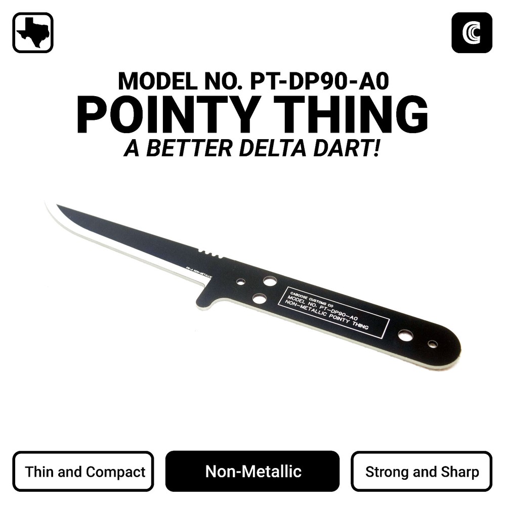 Delta Dart Knife Alternative - Concealable, Non-Metallic, Compact, Thin, Light