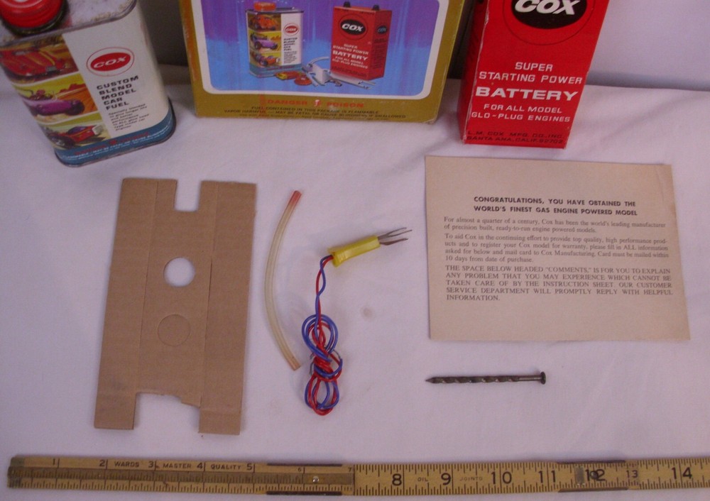 COX FOUR FORTY TETHER RACE CAR ACCESSORY KIT BOXED 1970s