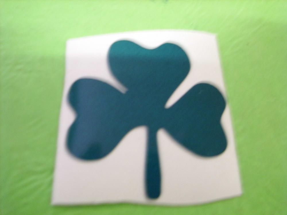 EMERALD GREEN SHAMROCK 1 3/4"  REFLECTIVE STICKER FIREFIGHTER DECAL