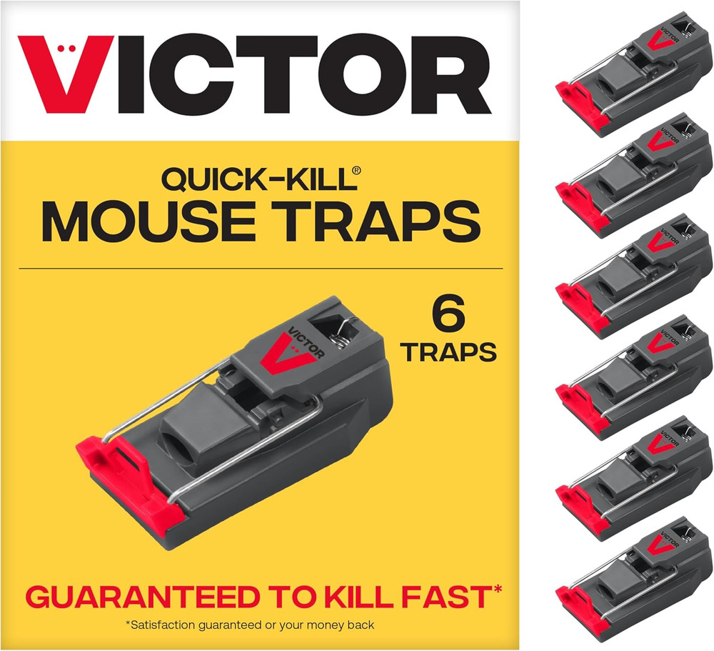 M123SSR Quick-Kill Easy Set Mouse Trap, 6 Reusable  Mouse Traps