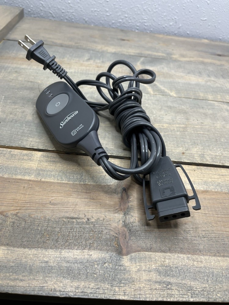 Sunbeam Style AA85 3-Prong Electric Heated Throw Blanket Controller Power Cord