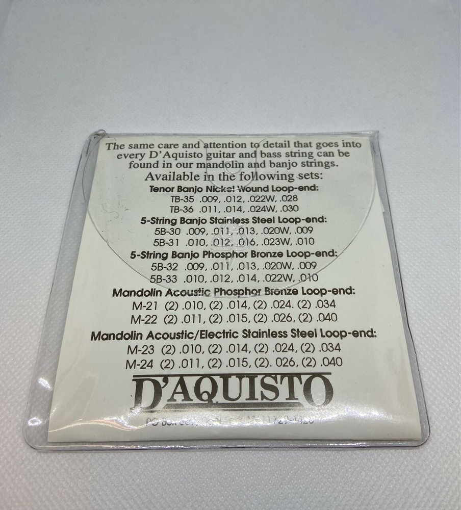 D'AQUESTO NICKEL WOUND TENOR BANJO STRINGS TB-36 LOOP END