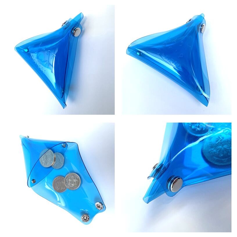 Clear Triangle Coin Case (M) Waterproof PVC, 11 Colors