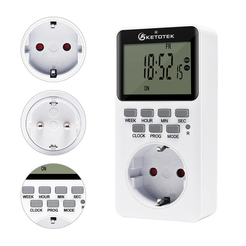 Digital Timer Switch 220V Kitchen Plug Socket Outlet Electronic Programmable