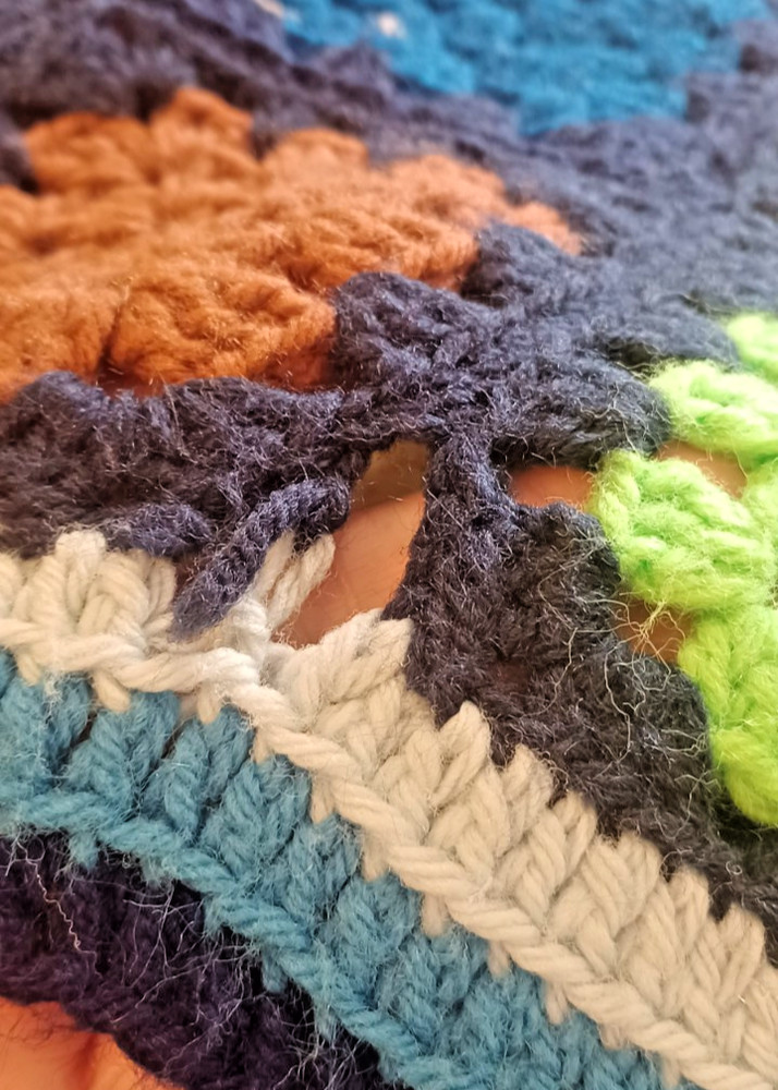 Handmade Granny Square Afghan Approx 62x96 B