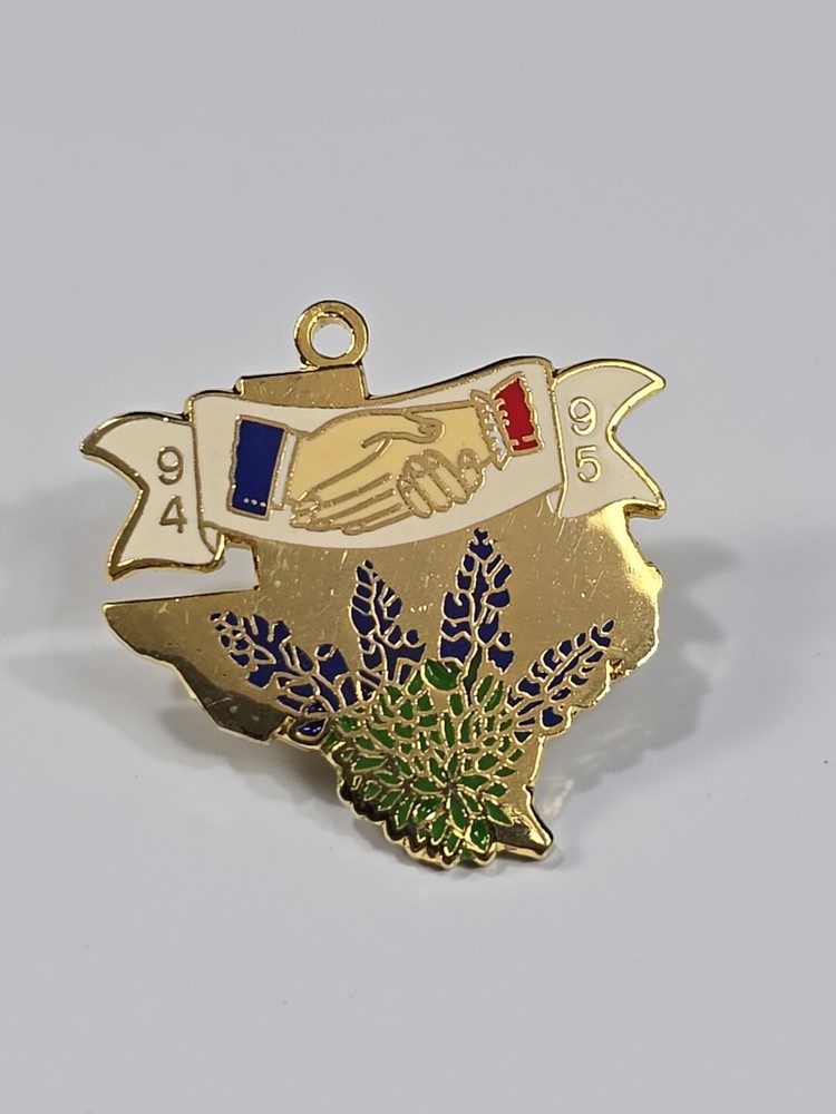 Texas Blue Bells & Handshake Souvenir Lapel Pin