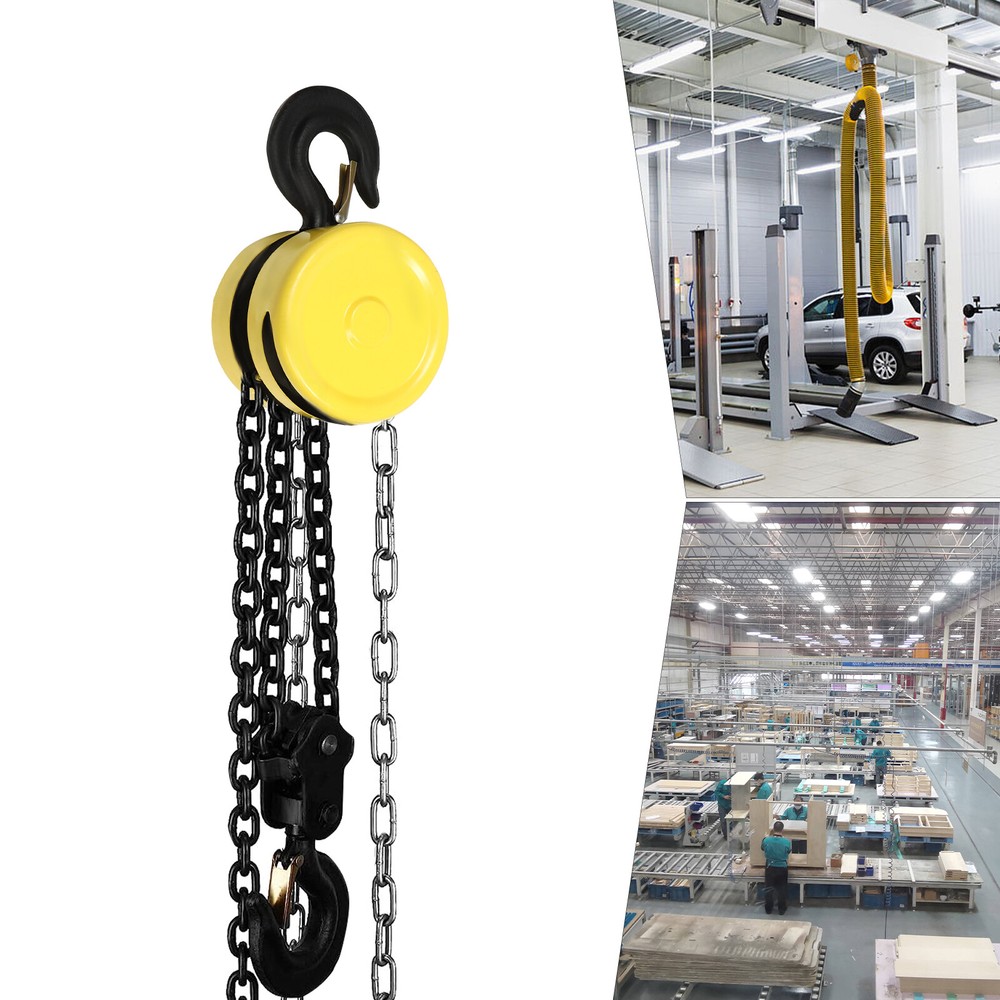 2 Ton Chain Puller Block Hoist Hand Tool 10ft Lifting Height w/ Hook
