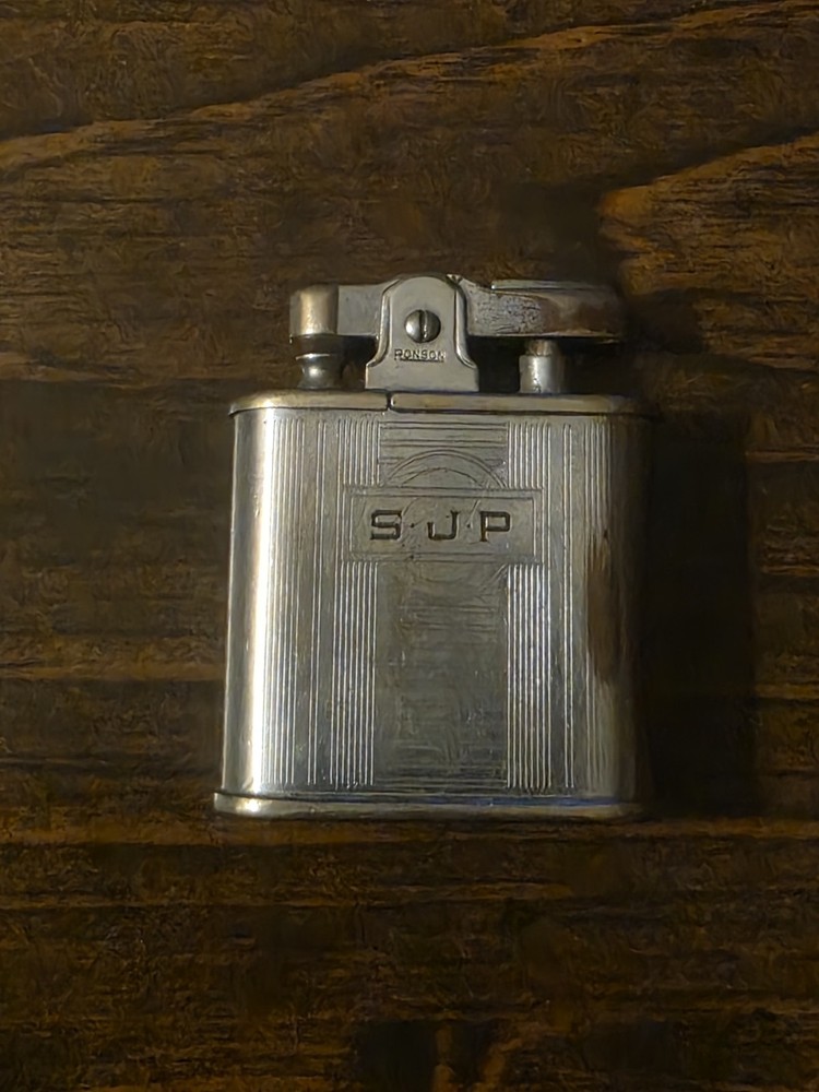 1950s Ronson Whirlwind Standard Lighter engraved with SJP (Untested)