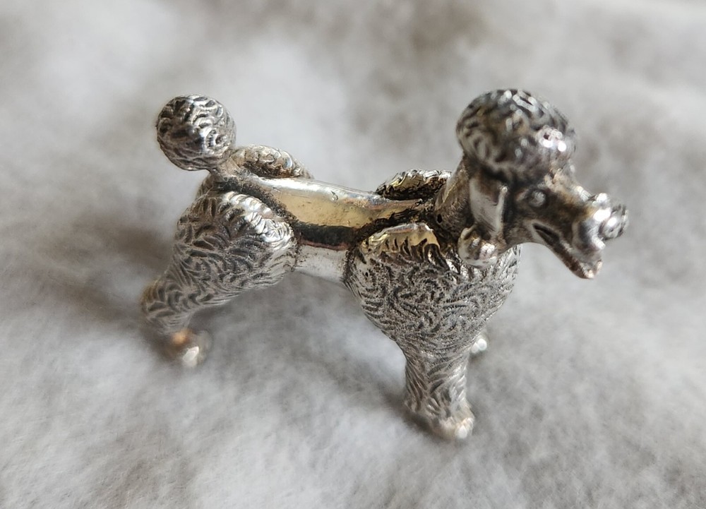 KIRK & SON Solid Cast Sterling Silver Miniature Figurine Poodle