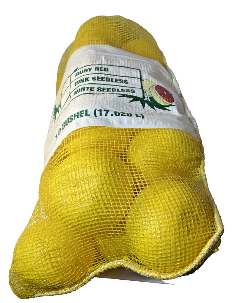 Store Display Indian River Citrus Bushel Mesh Drawstring FULL Bag Grapefruit