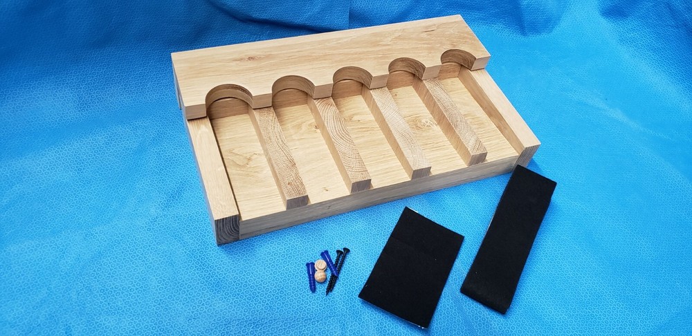 5 gun - Wood Closet Gun Rack with Floor Base - Solid Oak