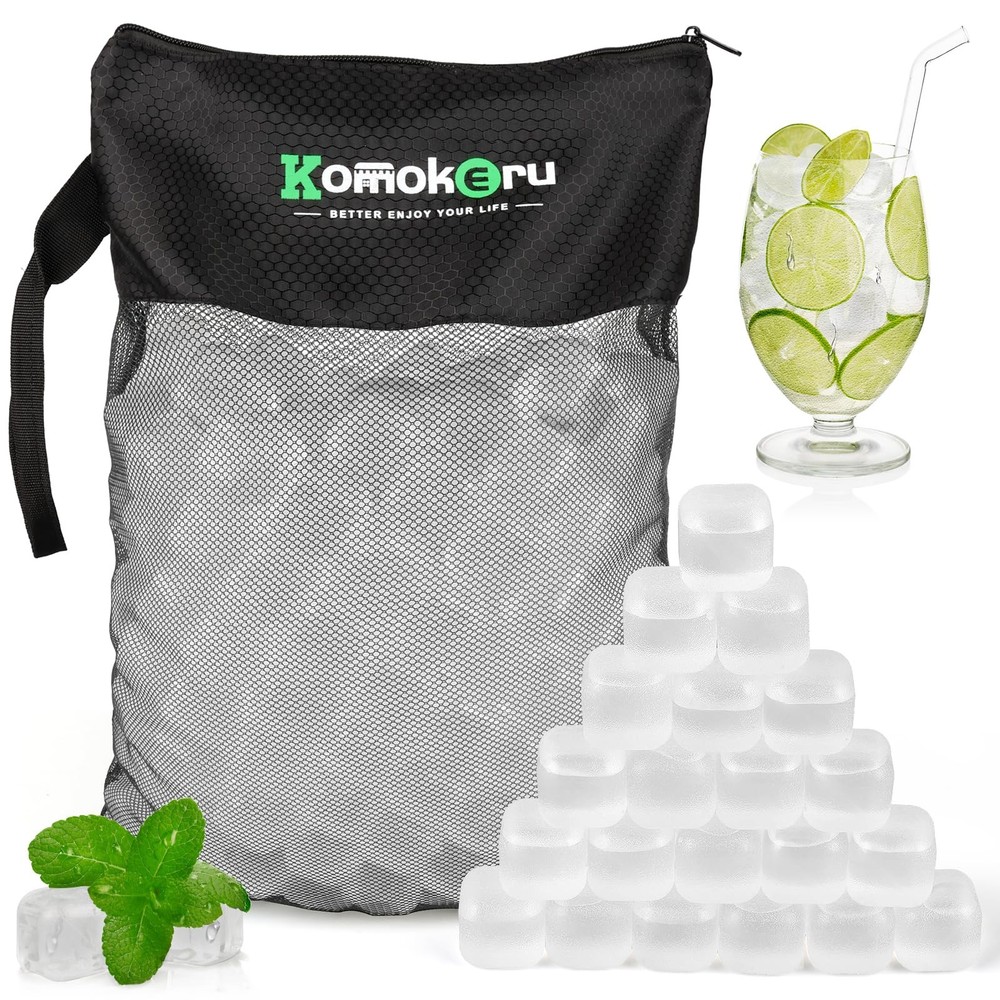 300 PCS Reusable Ice Cube for Drink, Refreezable Plastic ice Cubes Without Di...