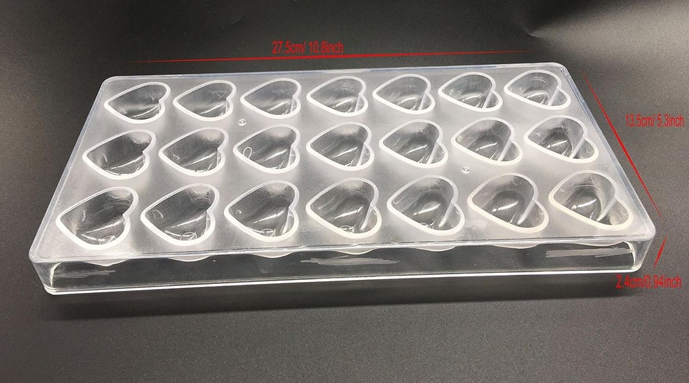 Candy Making Mold, Diamond Clear Polycarbonate Chocolate Heart candy mold