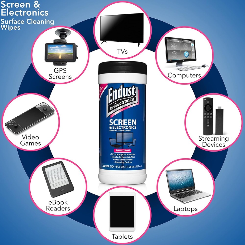 70 Pack Electronics Screen & Surface Cleaning Wipes – LCD & Plasma Safe