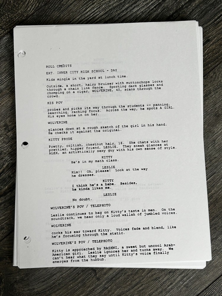 WOLVERINE AND THE X-MEN Script Movie Screenplay Gary Goldman Marvel Comics