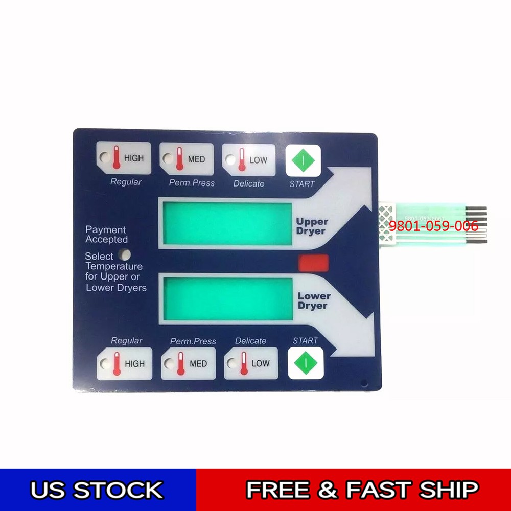 9801-059-006 9801-059-004 Blue Membrane Touch Pad For New Style Dexter Dryer