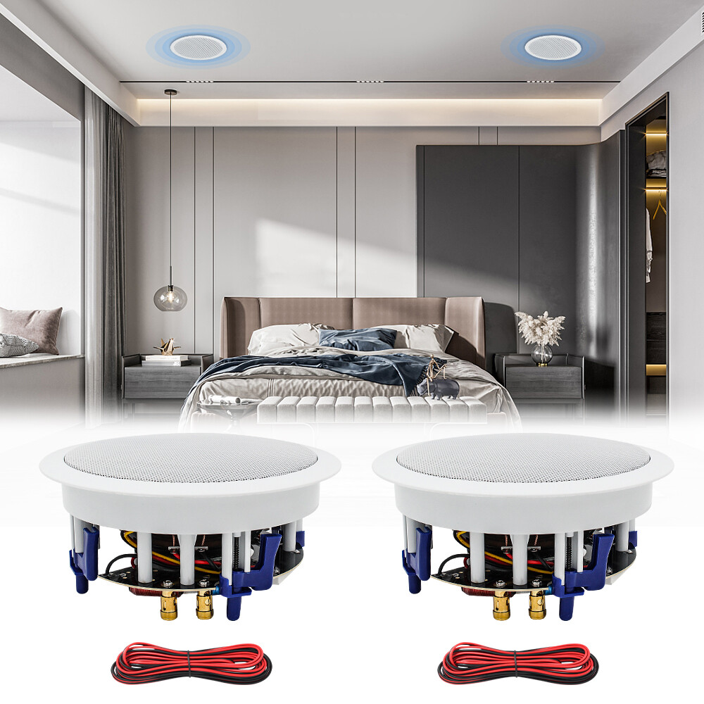 Herdio 2 Pack 6.5" 320W 2-Way Ceiling Speakers Flush Mount Kitchen
