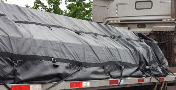 Flatbed Tarps Superlight 14oz 3 Pc Lumber Tarp (8' Drop) - Blue