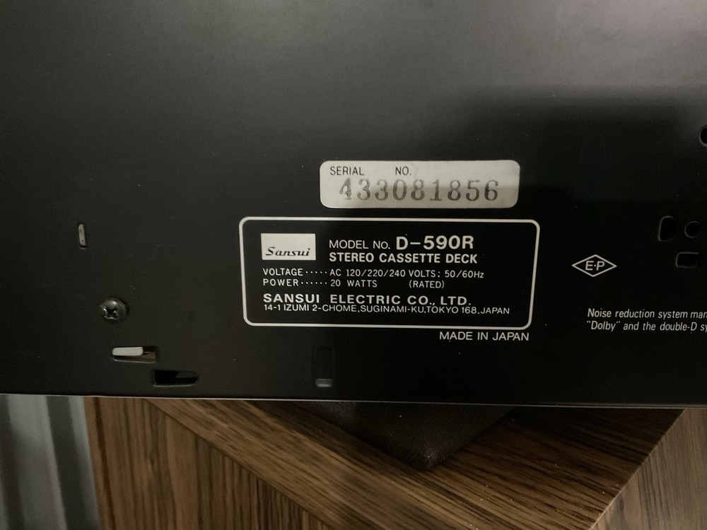 Almost Mint! Sansui D590r Auto Reverse Cassette Deck Black