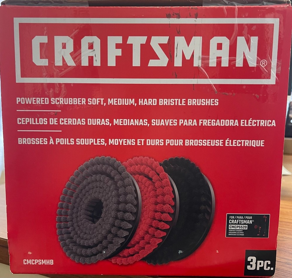 Craftsman Powered Scrubber Brush Set (CMCPSMHB) - 3 brushes - soft medium hard