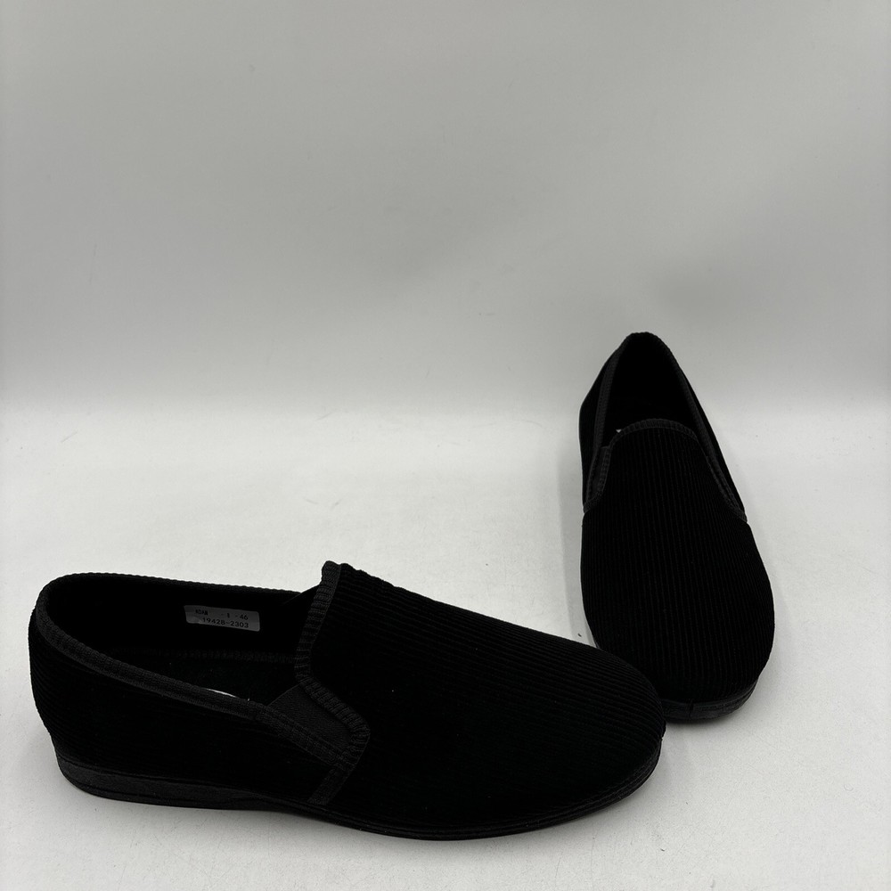Spring Step ADAM Black Textile Round Toe Loafer Pull On Slippers, Mens Size 46