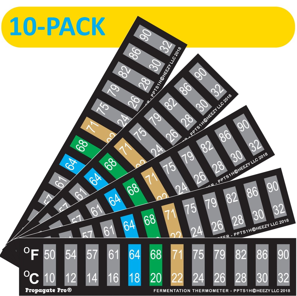 Stick On Thermometer Strip Adhesive Sticker Brewing Fermenting Aquarium 10 Pack