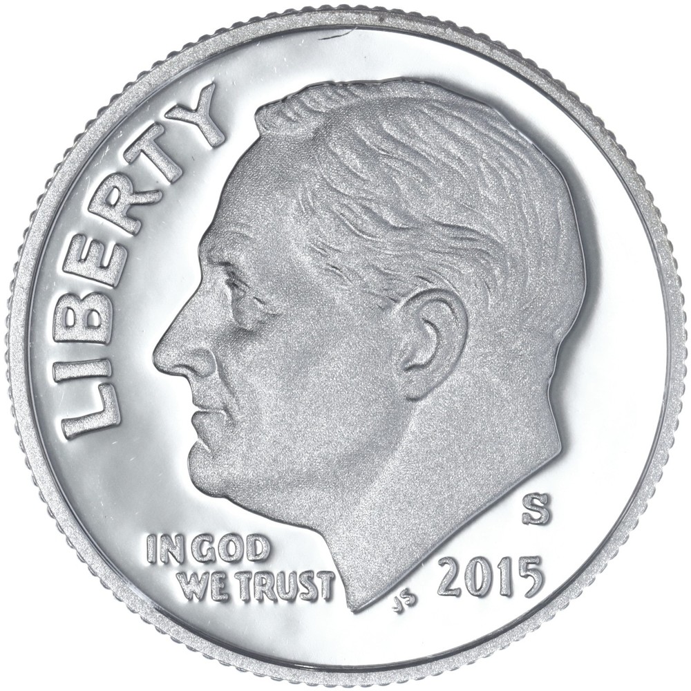 2015 S Roosevelt Dime Gem DCam Proof 90% Silver