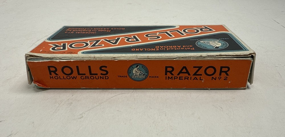 Vintage 1920s Rolls Razor-Blade Sharpener Tool-England-Beautiful Silver Case