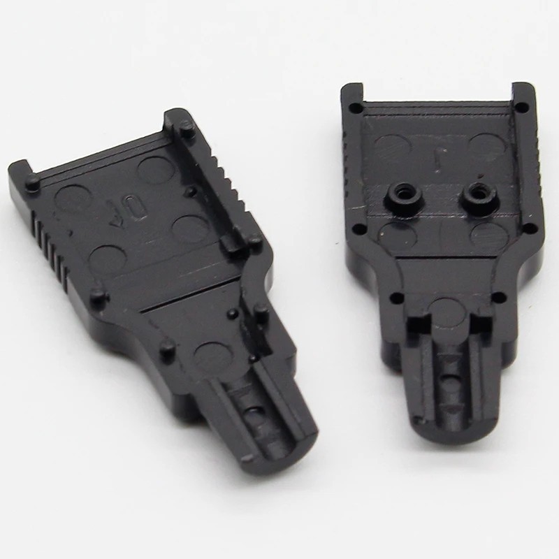 10pcs USB Male Connector Type-A Cable Replacement Plug with Black Plastic Cover