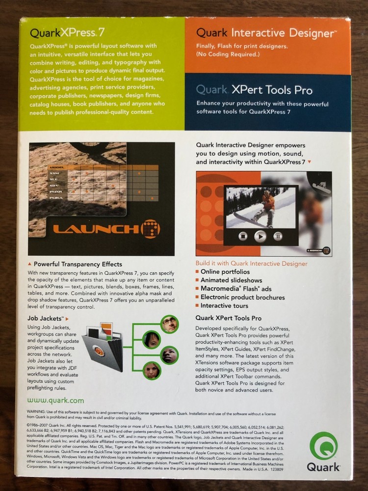 Quark XPress 7 Installation Software Mac & Windows with Serial Version 7.31 CIB