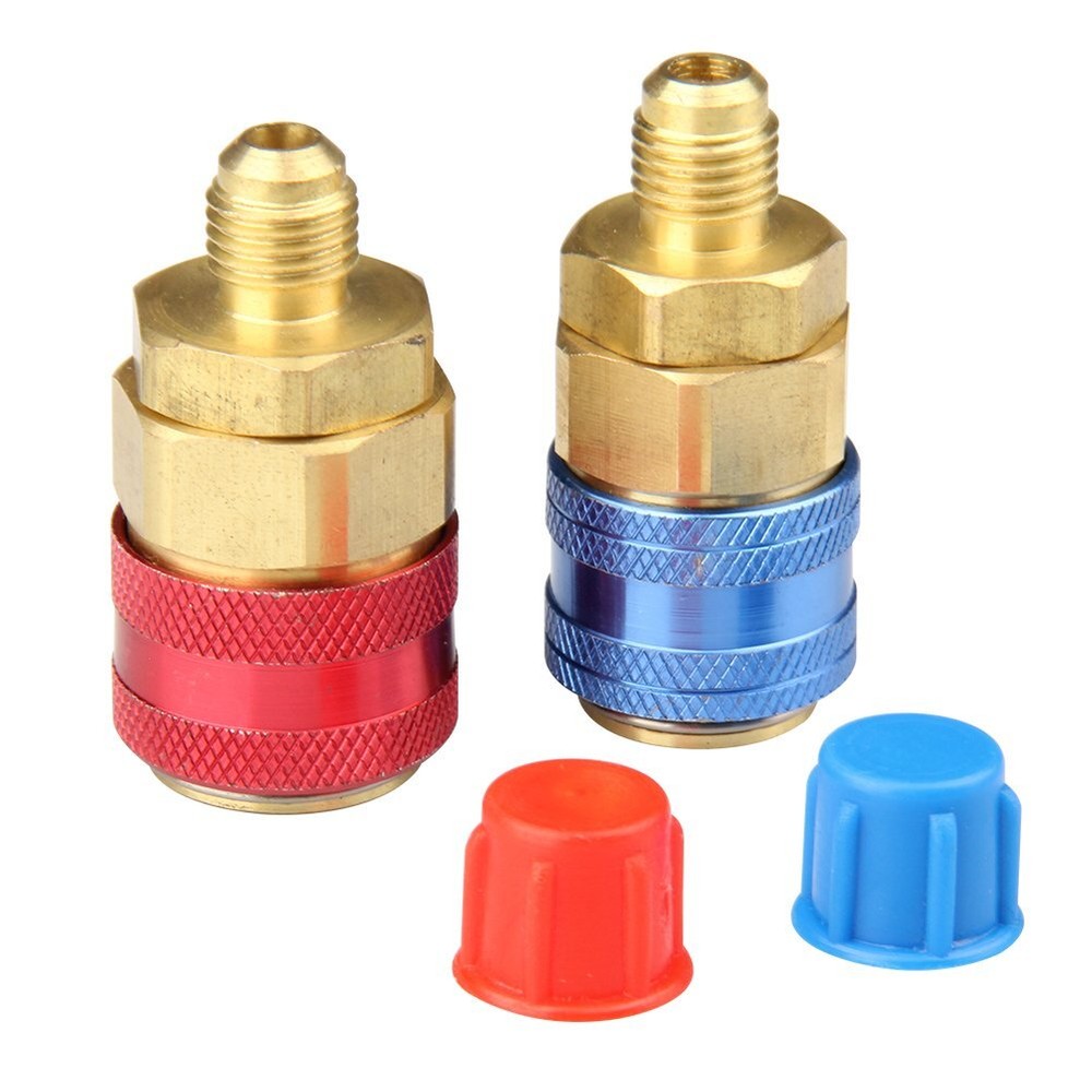 Refrigerant Car Quick Coupler Connector Brass Adapters Low &High Side AC Coupler