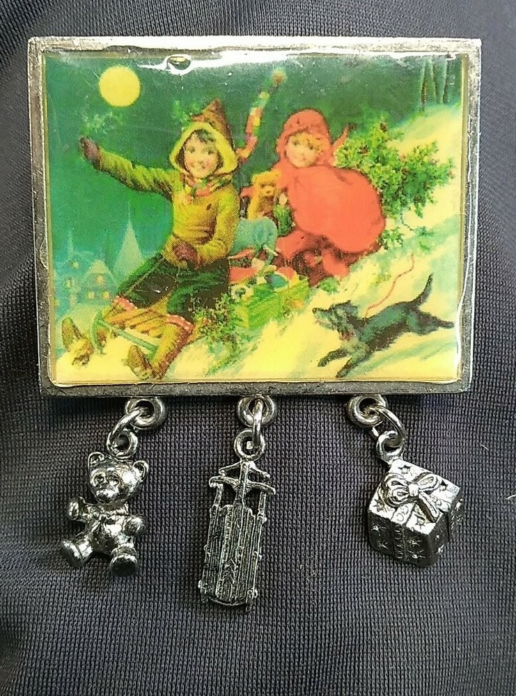 Pin With Two Kids Riding On Sled With Dog