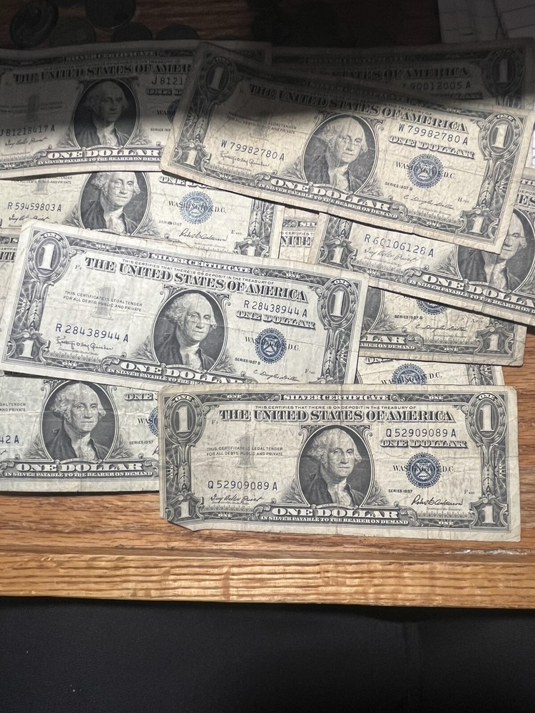 One Random-1957 Plain/A/B  1$ Circulated Silver Certificate Note Blue Seal!  JTL
