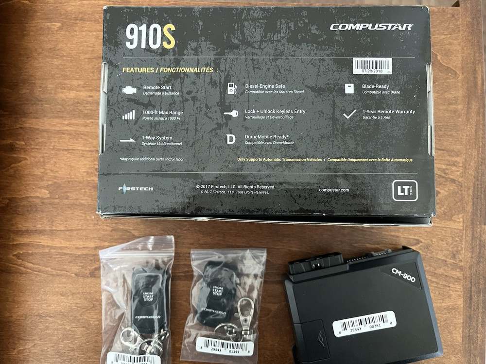 Compustar 910S 1 Way Remote Start System With Option Programmer FT-OP500